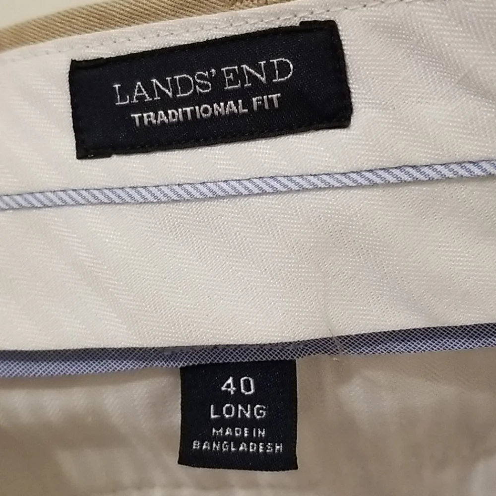 Lands' End Tall Men's Khaki Dress Pants Size 40 Long - Picture 2 of 6